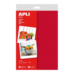 Apli Pack de 10 Feuilles de Feutre A4 - 40% Laine Naturelle - Épaisseur 250gr - Résistantes et Douces - Faciles à Marquer