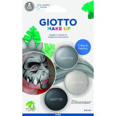 ✅ Giotto Make Up Dinosaur Pack avec 3 maquillages pour le visage sur le thème des dinosaures - Se lave à l'eau en stock