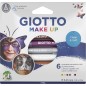 Giotto Make Up Metallic Pack de 6 crayons cosmétiques - Se lave à l'eau - Testé dermatologiquement - Couleurs métalliques