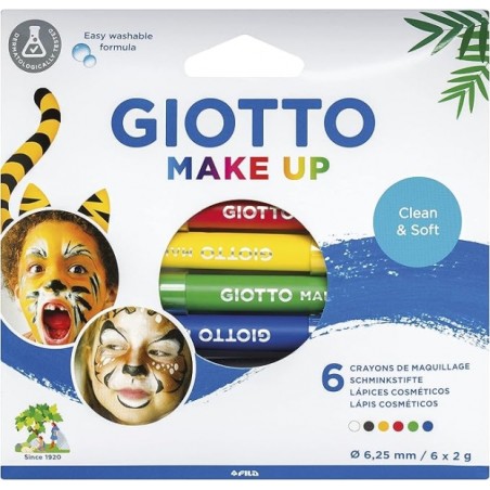 ✅ Giotto Make Up Classic Pack de 6 crayons cosmétiques - Se lave à l'eau - Testé dermatologiquement - Couleur en stock