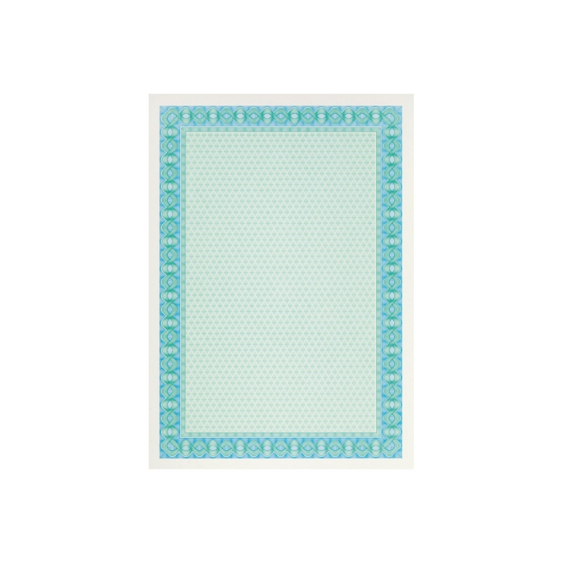 Apli Pack de 10 Feuilles de Papier Certificat - Dessin Hélicoïdal sur le Cadre - 115gr - Compatible Imprimantes Jet d'Encre