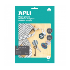 Apli Pack de 4 feuilles de plastique magique imprimable - Convient aux imprimantes à jet d'encre - Transforme les designs en 3D