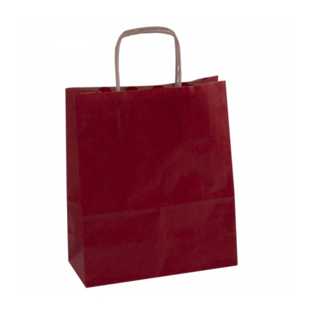 Apli Pack de 50 Sacs Kraft - Haute Résistance - Anses Bouclées - Réutilisables et Recyclables - Coloris Rouge
