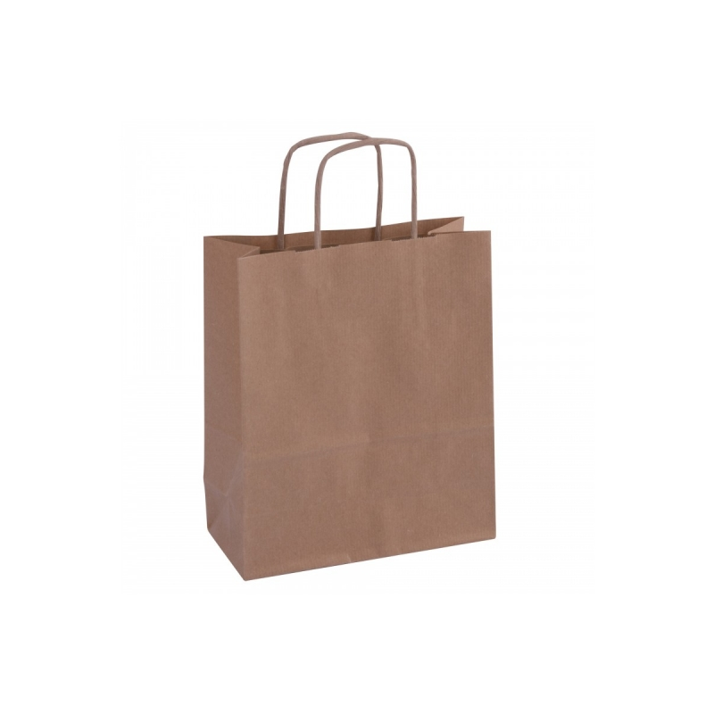Apli Pack de 50 Sacs Kraft - Haute Résistance - Anses Bouclées - Réutilisables et Recyclables - Coloris Marron