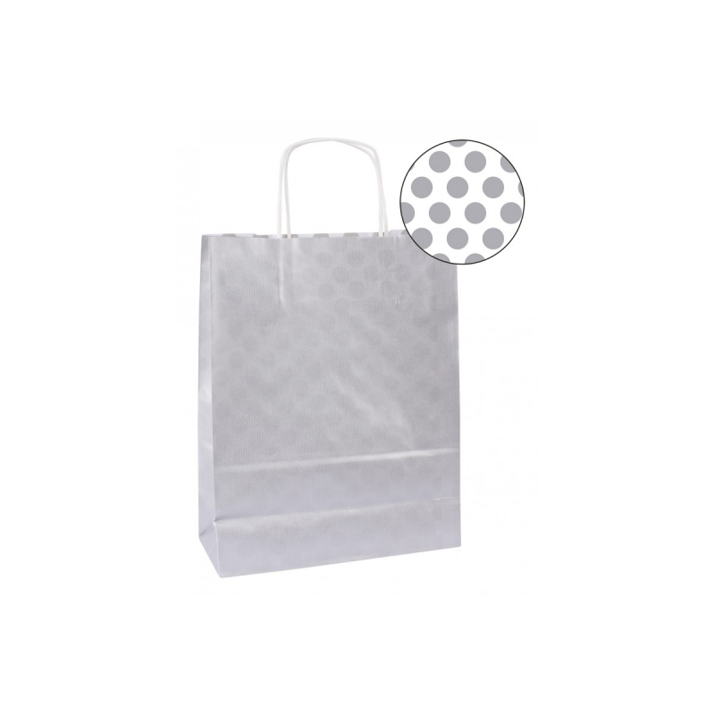 Apli Pack de 50 Sacs Kraft - Haute Résistance - Anses Bouclées - Réutilisables et Recyclables - Couleur Argent