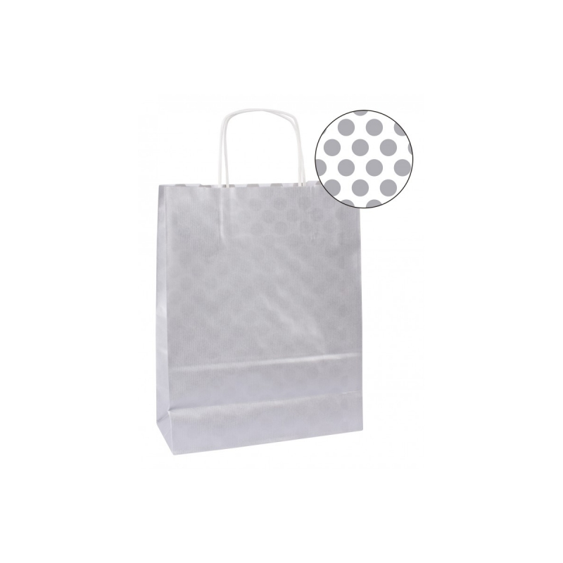 Apli Pack de 50 Sacs Kraft - Haute Résistance - Anses Bouclées - Réutilisables et Recyclables - Couleur Argent