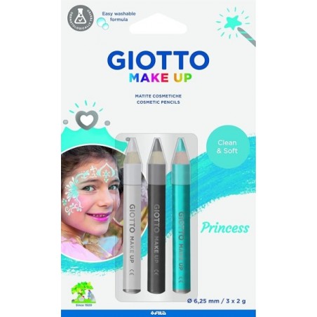 â Giotto Make Up Princess Pack de 3 crayons cosmÃ©tiques sur le thÃ¨me des princesses - Se lave Ã l'eau - TestÃ en stock