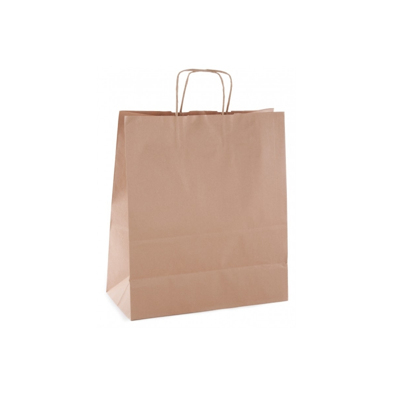 Apli Pack de 50 Sacs Kraft - Haute Résistance - Anses Bouclées - Réutilisables et Recyclables - Coloris Marron