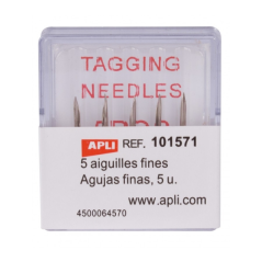 Apli Pack de 5 aiguilles de rechange pour étiqueteuses textiles fins - Compatible avec le pistolet textile modèle 101546 et les
