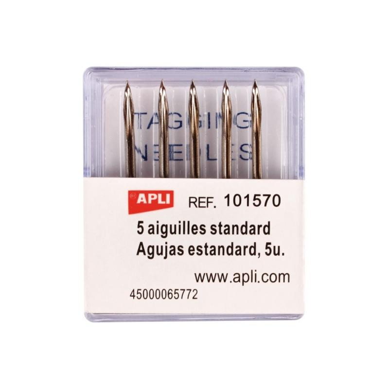 Apli Pack de 5 aiguilles de rechange pour étiqueteuses textiles - Compatible avec le pistolet textile modèle 101545