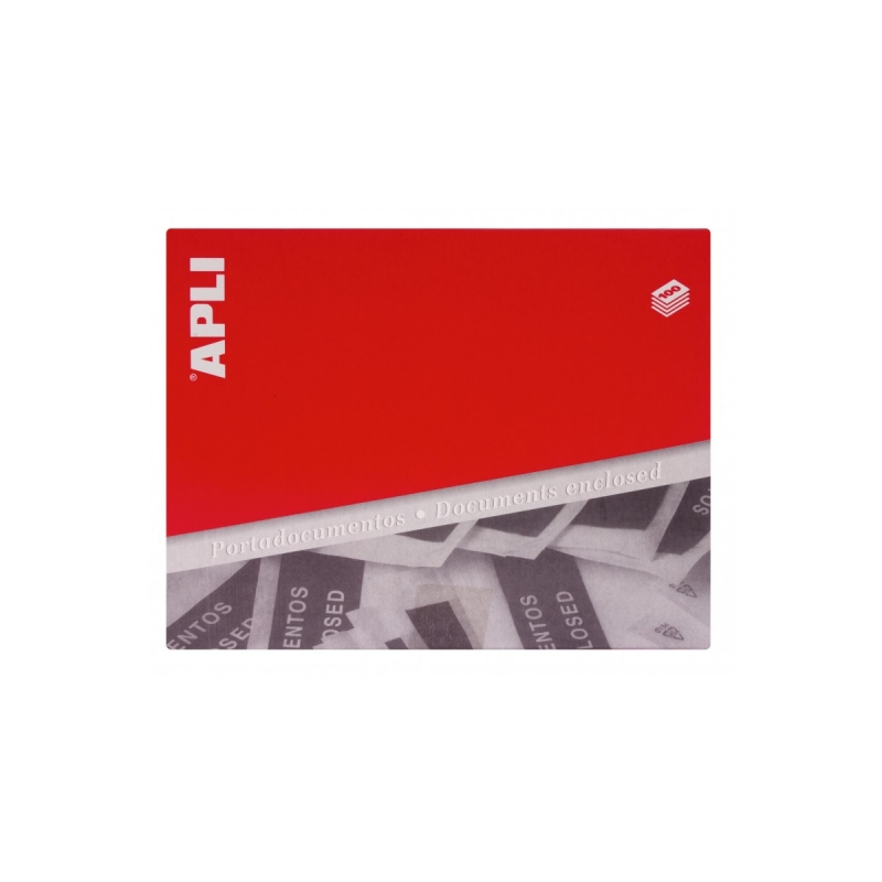 Apli Pack de 100 Enveloppes Porte Documents - Adhésives au Dos - Texte en 3 langues - Imperméables et Résistantes aux