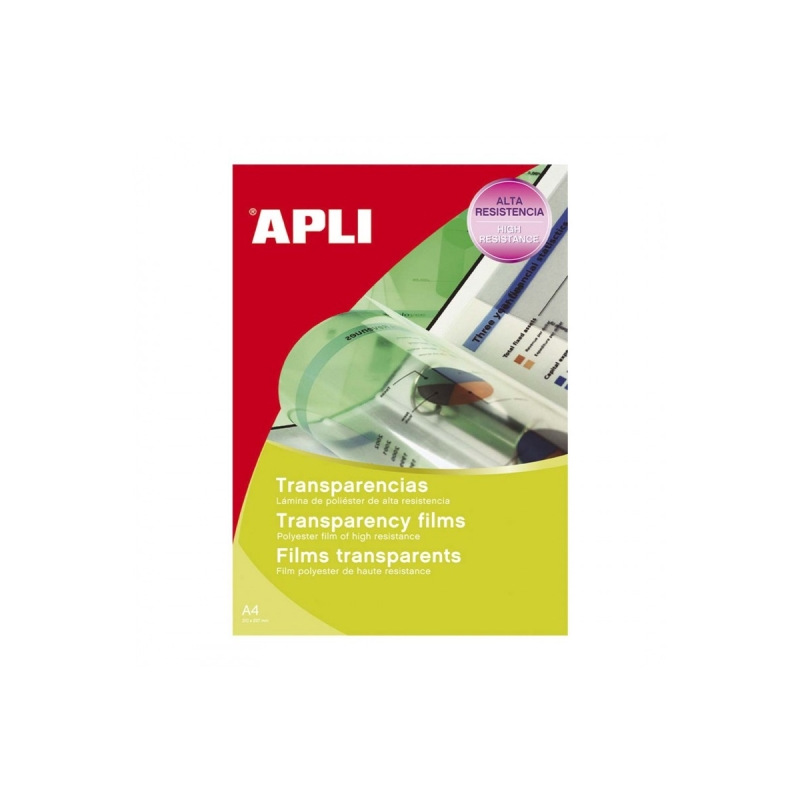 Apli Pack de 100 Transparents PVC A4 120 µm - Haute qualité de reproduction - Grande clarté - Séchage rapide - Haute résistance