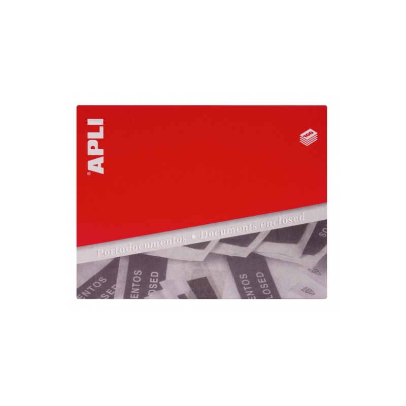 Apli Pack de 100 Enveloppes Porte Documents - Adhésives au Dos - Texte en 3 langues - Imperméables et Résistantes aux