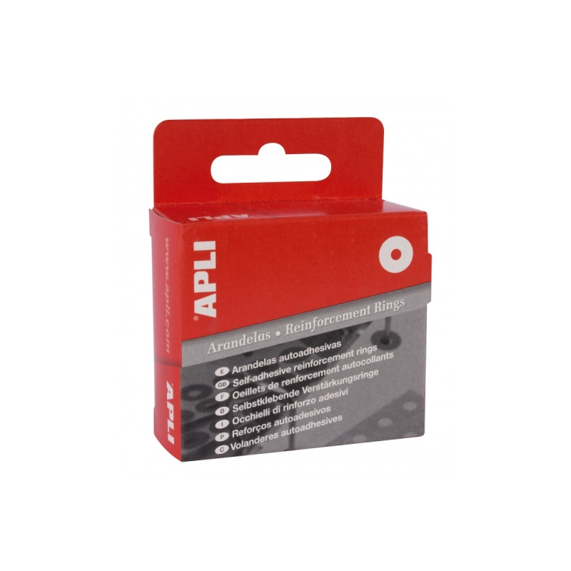 Apli Boite de 200 Rondelles de Renfort Ø13mm - Haute Résistance aux Tirages et aux éraflures - Idéal pour l'Ecole, le Bureau et