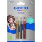 Giotto Make Up Metallic Pack avec 3 crayons cosmétiques - Se lave à l'eau - Testé dermatologiquement - Couleurs métalliques