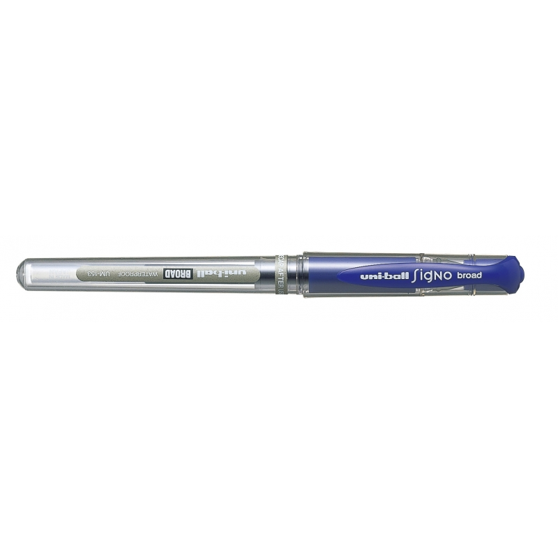 Stylo gel Uni-ball Signo Broad UM-153 bleu 1 mm - lot de 12