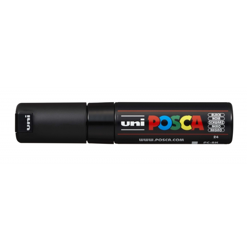 LOT de 6 Posca PC-8K Marqueur peinture - Pointe biseautée en acrylique 8 mm - Encre à base d'eau - Résistant à la lumière - Non