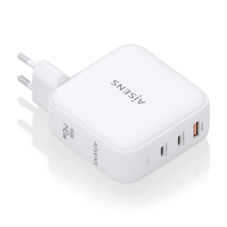 ✅ Chargeur Aisens GAN 140W - 2xUSB-C PD3.1 QC4.0 - 1xUSB-A QC3.0 couleur Blanc en stock