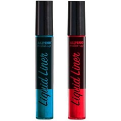 Alpino Make-up Liquid Liner Pack avec 2 flacons de maquillage liquide avec applicateur - Se lave à l'eau - Testé