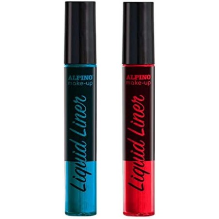 Alpino Make-up Liquid Liner Pack avec 2 flacons de maquillage liquide avec applicateur - Se lave à l'eau - Testé