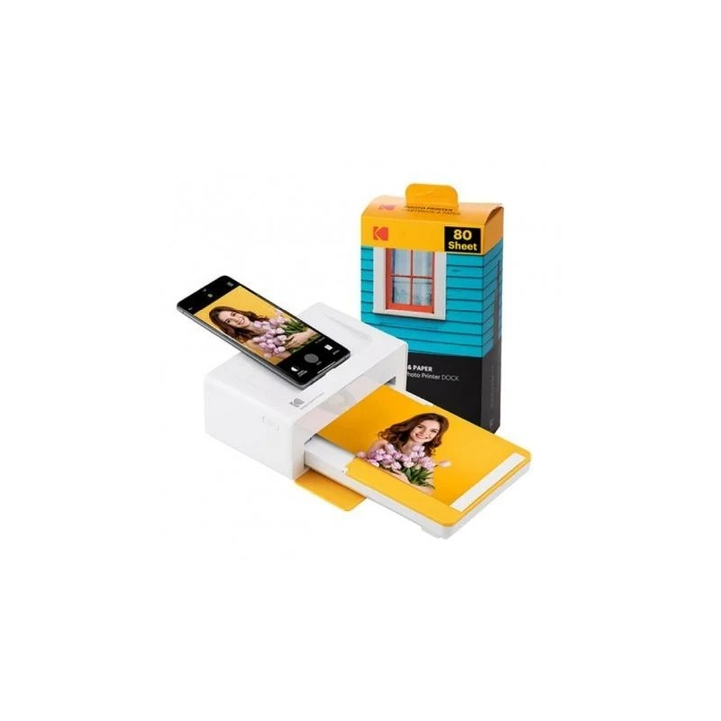 Pack Imprimante Photo Portable Bluetooth Kodak Dock Plus + 80 Feuilles de Papier Photo 10x15cm - Format d'impression 10x15cm