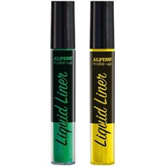Alpino Make-up Liquid Liner Pack avec 2 Flacons de Maquillage Liquide avec Applicateur - Se Lave à l'Eau - Testé