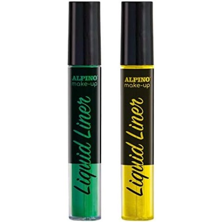 Alpino Make-up Liquid Liner Pack avec 2 Flacons de Maquillage Liquide avec Applicateur - Se Lave à l'Eau - Testé