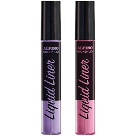 Alpino Make-up Liquid Liner Pack avec 2 Flacons de Maquillage Liquide avec Applicateur - Se Lave à l'Eau - Testé