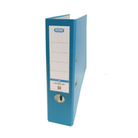 LOT de 10 Classeur à levier Elba Rado Top Folio - Dos 80 mm - Extérieur doublé plastique - Intérieur papier - Couleur Turquoise