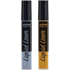 Alpino Make-up Liquid Liner Pack avec 2 Flacons de Maquillage Liquide avec Applicateur - Se Lave à l'Eau - Testé