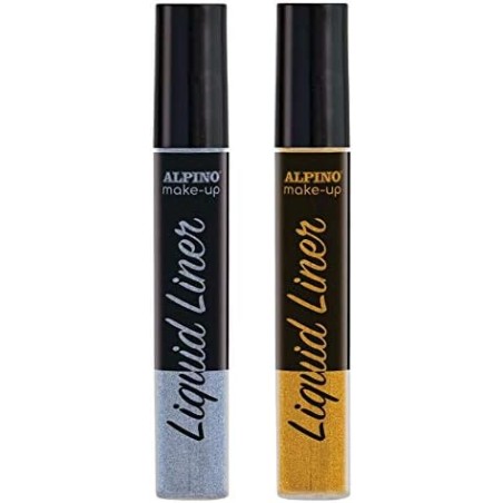 Alpino Make-up Liquid Liner Pack avec 2 Flacons de Maquillage Liquide avec Applicateur - Se Lave à l'Eau - Testé