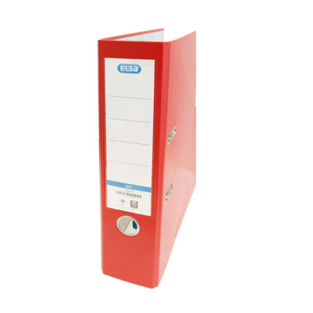 LOT de 10 Classeur à levier Elba Rado Top Folio - Dos 80 mm - Extérieur doublé plastique - Intérieur papier - Couleur rouge