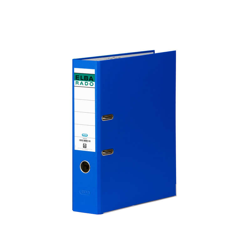 Classeur à levier A4 Chic Rado Elba - Dos 80 mm - Doublé PVC - Intérieur papier bleu