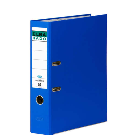Classeur à levier A4 Chic Rado Elba - Dos 80 mm - Doublé PVC - Intérieur papier bleu