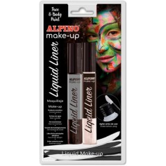 ✅ Alpino Make-up Liquid Liner Pack avec 2 flacons de maquillage liquide avec applicateur - Se lave à l'eau - Te en stock