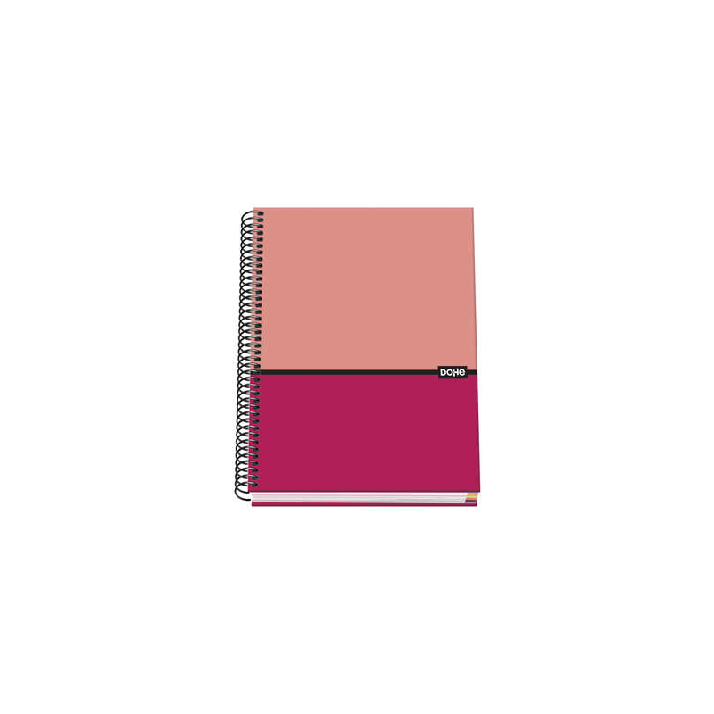 Dohe Carnet à Spirale Relié A5 - 162x210 mm - Couverture Carton Lignée - Spirale Métallisée Noire - 100 Feuilles Offset