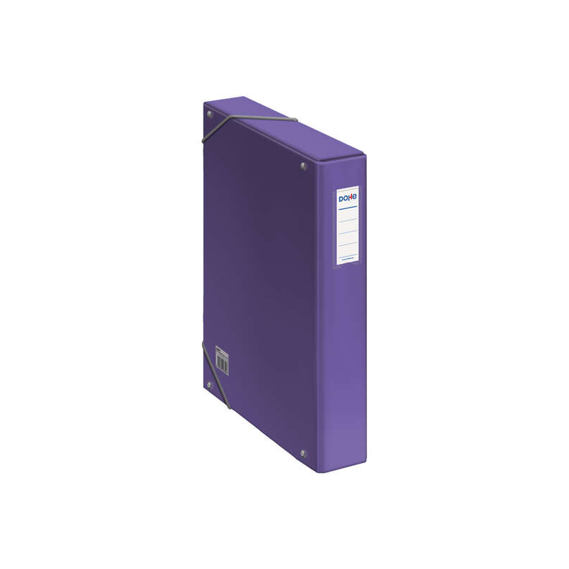 Boîte en carton Dohe doublée de papier imprimé et plastifié - Porte-cartes avec étiquette au dos - Système de fermeture par