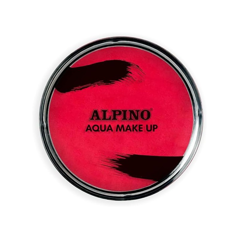 Alpino Aqua Make-up Poudre de maquillage pour le visage aquarelle - Se lave à l'eau et au savon - Couleur rouge