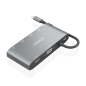 Aisens USB-C Dock 8 en 1 - USB-C vers 1xHDMI - 1xVGA - 1xRJ45 - 2xUSB-A - 2xUSB-C 5G - 1xUSB-C PD - 20cm - Couleur Gris