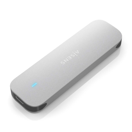 Aisens Boîtier Externe M.2 (NGFF) ASM2-025Sl NVMe vers USB3.2 GEN2 - Couleur Argent