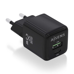 ✅ Aisens Chargeur Gan 25W - 1xUSB-C PD3.0 QC4.0 - 1xUSB-A QC3.0 - Couleur Noir couleur Noir en stock