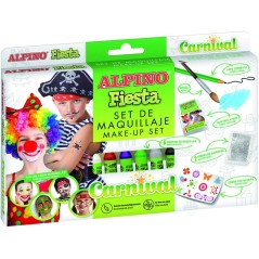 ✅ Alpino Fiesta Carnival Pack de Maquillage avec 6 Bâtons de Peinture pour le Visage + Pinceau + Autocollants T en stock