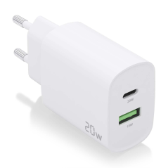 ✅ Aisens Chargeur 20W - 1xUSB-C PD3.0 - 1xUSB-A QC3.0 - Blanc couleur Blanc en stock