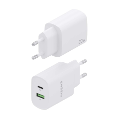 ✅ Aisens Chargeur 20W - 1xUSB-C PD3.0 - 1xUSB-A QC3.0 - Blanc couleur Blanc en stock