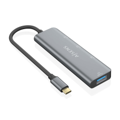 Aisens Hub USB 3.2 GEN1 5G USB-C - USB-C/M-1xUSB-C/H-3xUSB-A/H - 15cm - Couleur Gris