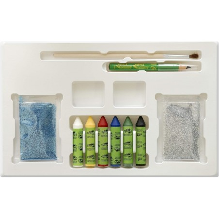 Alpino Fiesta Animals Pack de Maquillage avec 6 Bâtons de Peinture pour le Visage + Pinceau + Autocollants Tatouages + Stylo