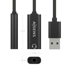 adaptateur audio USB noir Aisens