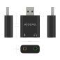 Convertisseur USB-A vers 2x Jack 3.5mm Aisens Noir