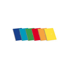 LOT de 10 Enri Carnet à Spirale Couverture Souple 4ème Règle de 3,5 avec Marge 80 Feuilles - Design Coloré - Format Pratique
