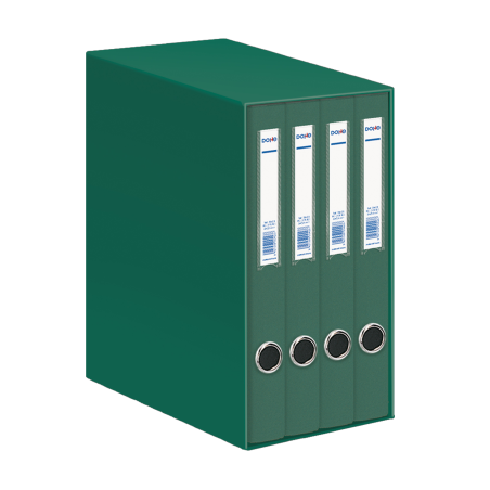 Dohe Oficolor Module de 4 Classeurs avec Rado - Dos étroit - Format Folio - Carton Ligné - Coloris Vert